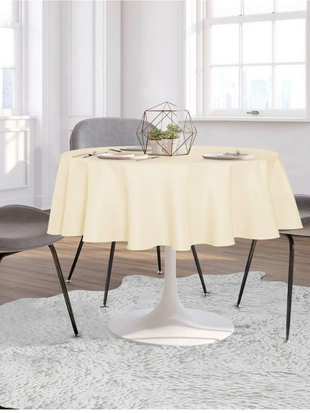 sancua Round Tablecloth - 80 Inch - Water Resistant